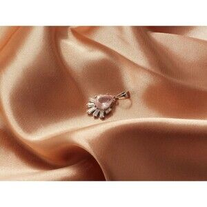 925 Sterling Silver ROSE QUARTZ NECKLACE, Romantic Pink Rose Quartz Jewelry